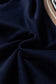 Navy Blue Varsity Contrast Striped Trim V Neck Sweatshirt