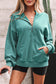 Ashleigh Blue Half Zip Kangaroo Pocket Mineral Wash Baggy Hoodie