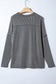 Parchment Twist Ribbed Exposed Seam Detail Long Sleeve Loose Top