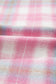 Pink Brushed Plaid Corduroy Flap Pockets Patchwork Shacket