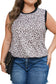 Khaki Contrast Trim Plus Size Leopard Vest