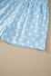 Sky Blue Polka Dot Print Color Block Trim Mock Neck Short Set