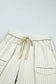 Red Plaid Contrast Trim Drawstring Elastic Waist Shift Pants