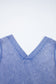 Sky Blue Mineral Wash Pocketed Sleeveless V Neck Loose Romper
