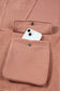 Camel Exposed Seam Side Pockets Half Zipper Baggy Sweatshirt