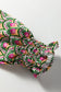 Apricot Floral Patchwork Shirred Cuff Puff Sleeve Sweater