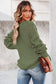 Green Hollow-out Puffy Sleeve Knit Sweater
