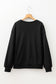 Black Rhinestone Embellished Drop Shoulder Ribbed Cuffs Wholesale Sweatshirt