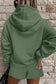 Black Button Drawstring Hooded Pullover and Casual Short Set