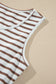 Chestnut Striped Colorblock Patchwork Sleeveless Casual Long Dress