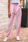 Light Pink Drawstring Waist Patchwork Solid Color Jogger Pants