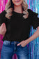 Dark Green Tulle Ruffle Sleeve Blouse