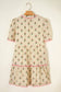 Apricot Striped Floral Print Contrast Detail Ruffle Hem Short Dress