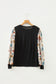 Khaki Leopard Puff Sleeve Patchwork Top