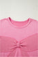 Bonbon Waffle Bowknot Patchwork Graphic Mineral Wash Plus Size Sweatshirt