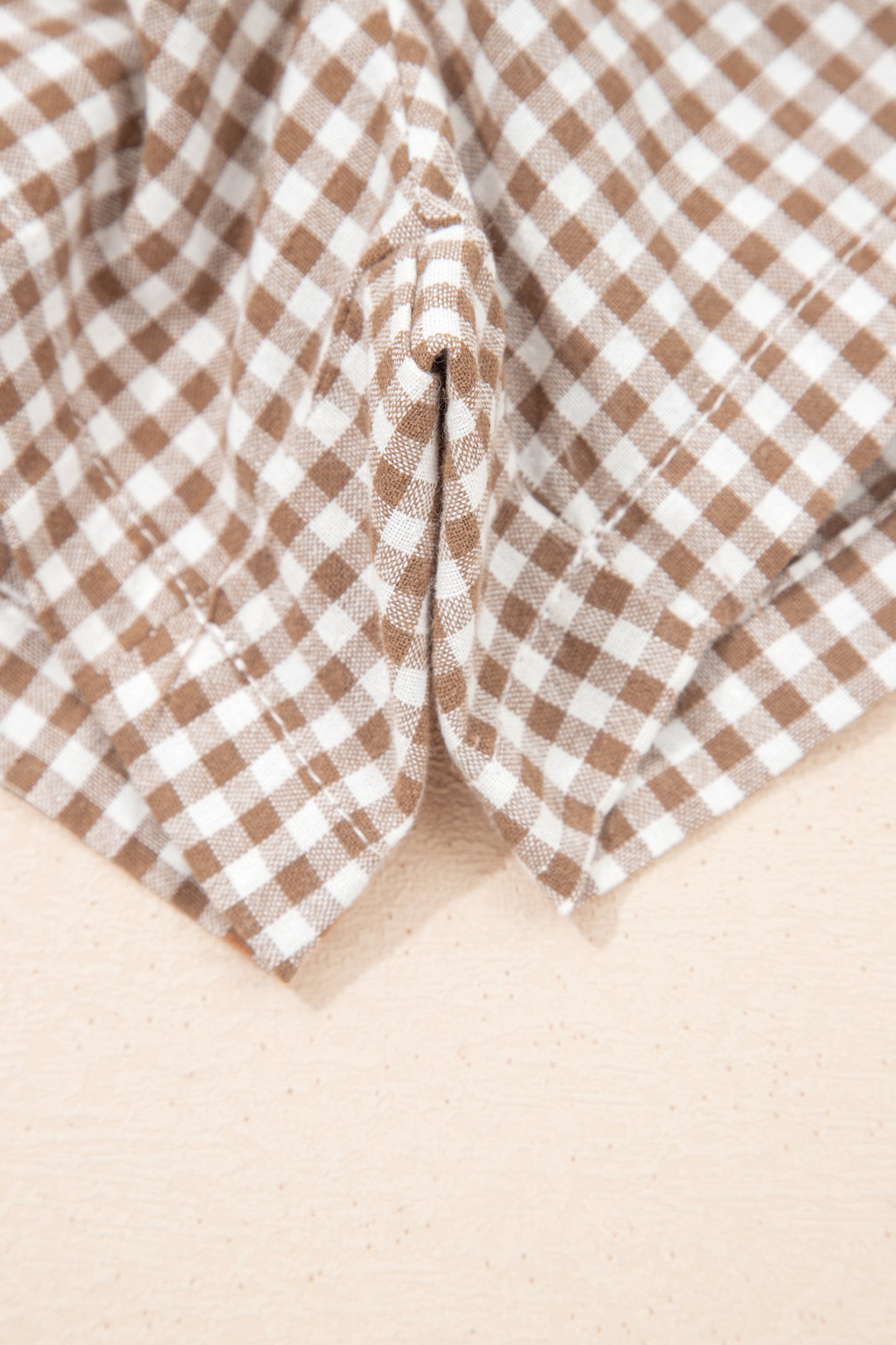 Sky Blue Contrast Trim Plaid Print Plus Size Shorts