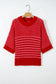 Black Stripe 3/4 Draped Sleeve Slouchy Sweater