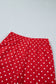 Brown Polka Dot Drawstring Wide Leg Long Sleeve Top Pant Set