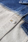 Dusk Blue Color Block Patchwork Flap Detail Distress Denim Jacket
