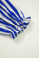 Sky Blue Stripe Balloon Sleeve Loose Button up Shirt