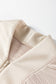 Parchment Solid Color Textured Zip V Neck Pullover Sweatshirt