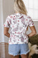 White Vintage Paisley Mock Neck T Shirt