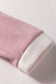 Light Pink Contrast Color Trim Knit Drop Shoulder Loose Top