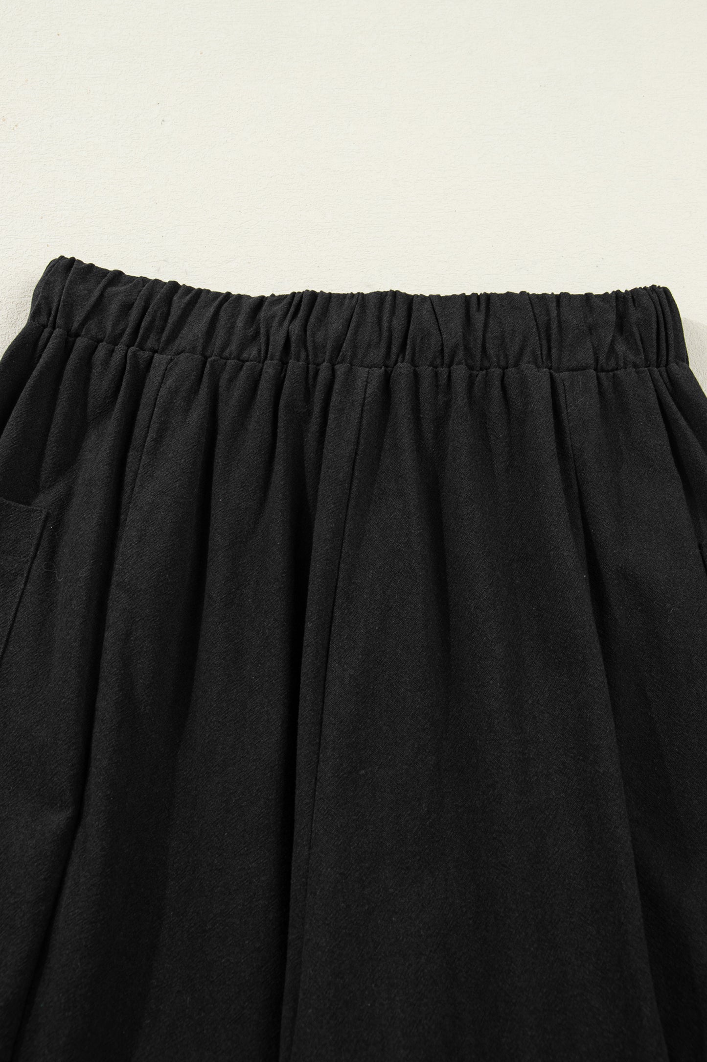 Jungle Green Drawstring Elastic Waist Patch Pocket Barrel Leg Casual Pants