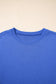 Sky Blue Varsity Contrast Banded Sleeve Shift Sweatshirt Dress