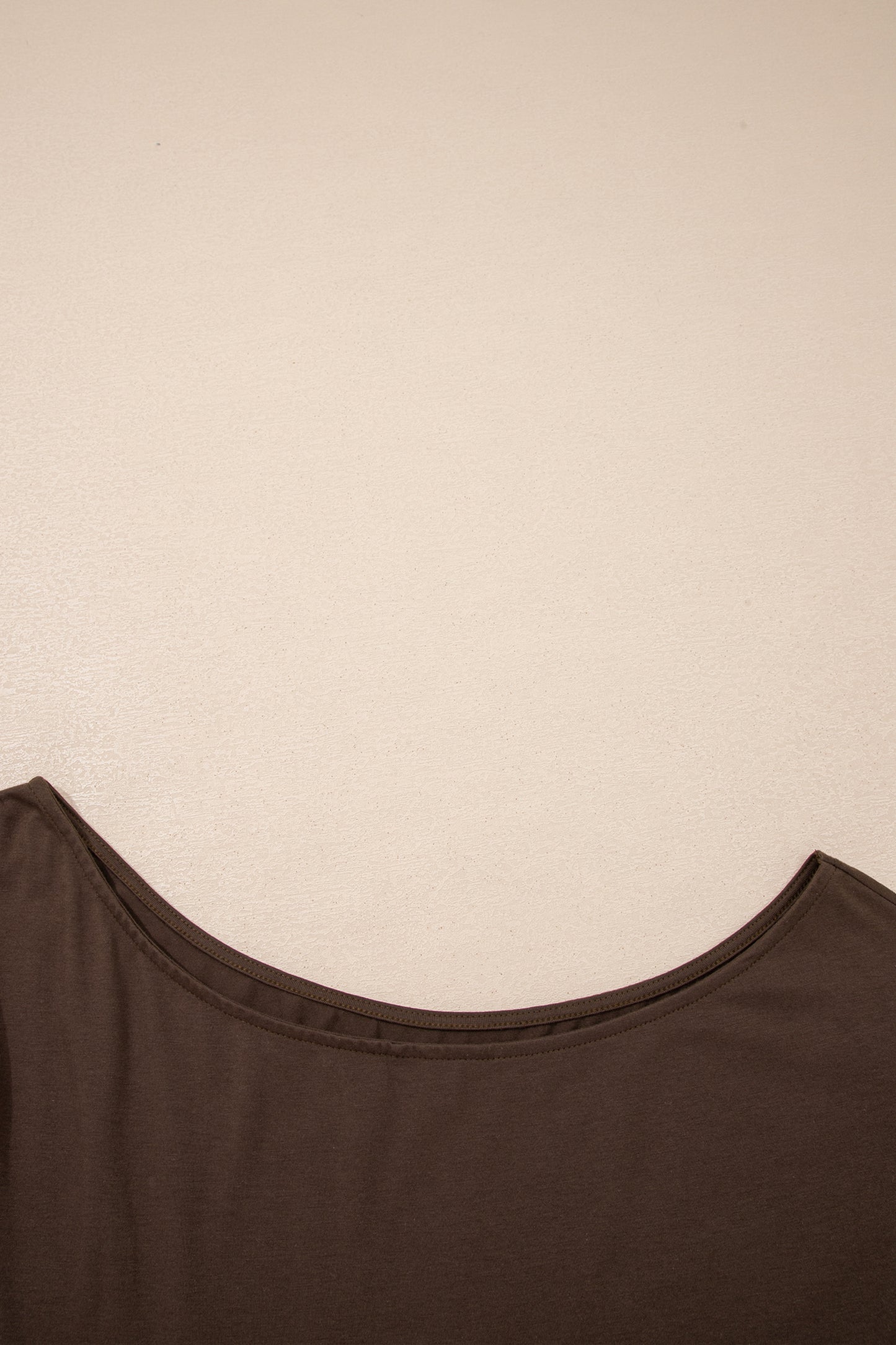 Black Plus Size Solid Color Asymmetric Neck Short Sleeve Blouse