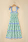 Pink Geometric Floral Print Striped Patchwork Detail Sleeveless Dress