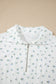 White Floral Print Half Zip Top Matching Short Set