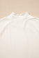 Black Ribbed Knit Lettuce Trim High Neck Long Sleeve Top