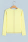 Banana Cream V Neck Ribbed Stitched Detail Long Sleeve Top