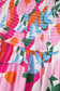 Pink Floral Print Adjustable Straps Smocked High Waist Sundress