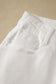White Solid Color Rolled Cuffs Denim Bermuda Shorts