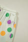 Sky Blue Polka Dot Print Drop Shoulder Pullover Drawstring Shorts Set