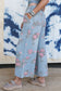 Sky Blue Garden Floral Print Bootcut Jeans