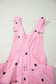Jet Stream Polka Dot Print Bib Pocket Denim Barrel Overalls Jumpsuit