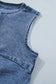 Ashleigh Blue Buttoned Front Slit Denim Vest