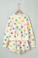 Sky Blue Polka Dot Print Drop Shoulder Pullover Drawstring Shorts Set