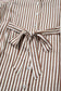Brown Stripe Knot Waist Puff Sleeve Button Down Mini Shirt Dress