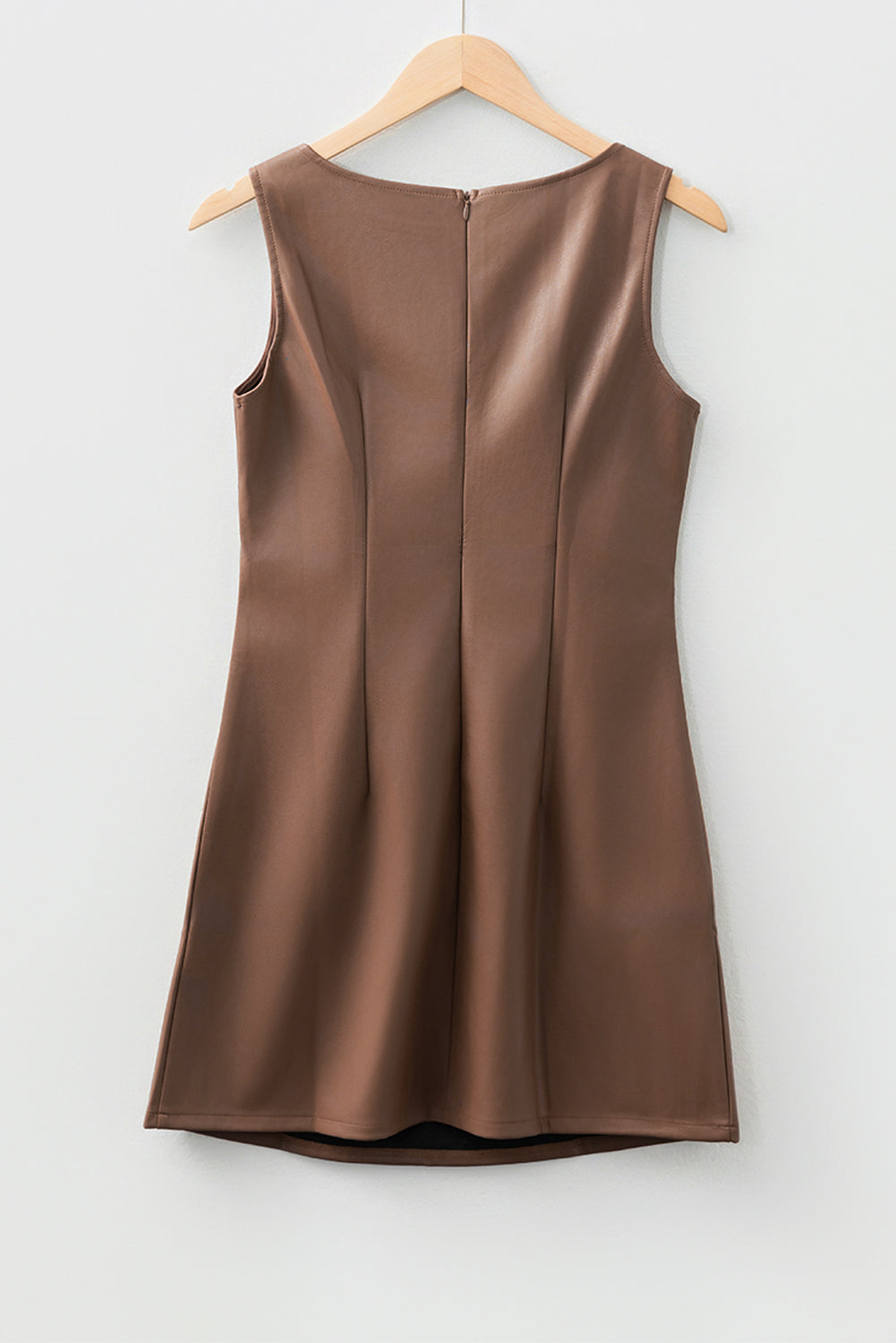 Wild Ginger Vegan Leather Sleeveless Mini Dress