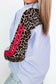 Sky Blue Stripe Contrasted Varsity Stripe Leopard Patchwork Button Down Shirt