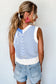 Black Contrast Chevron Knit V Neck Sweater Vest