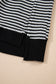 Red Stripe Ribbed Trim Drop Shoulder Long Sleeve Oversize Top