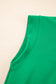 Bright Green Textured Short Sleeve Half Zip Drawstring Waist Romper
