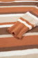 Orange Stripe Dropped Shoulder Loose Pullover Sweater