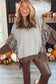 Gray Plus Size Leopard Color Block Patchwork Dolman Sweatshirt