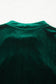 Evergreen Asymmetric Button Keyhole Neck Long Sleeve Velvet Blouse